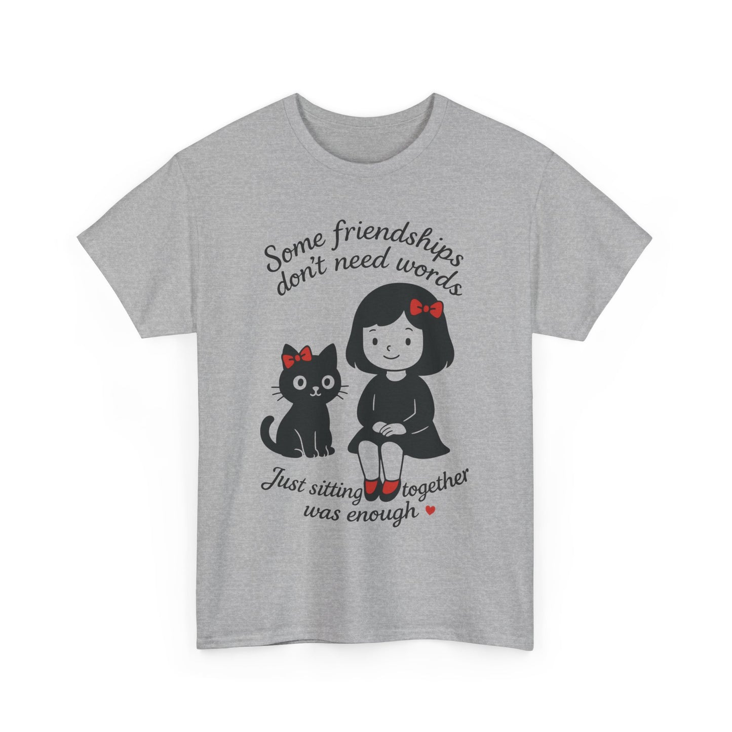 Cute Cat & Girl Graphic Tee, Playful Gift for Cat Lovers, Cat and Girl Design, Gift for Cat Owners, Women's Cotton T-Shirt