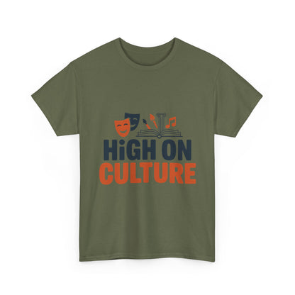 High on Culture Mens T-Shirt, Funny Cultural Graphic Tee, Art Humor