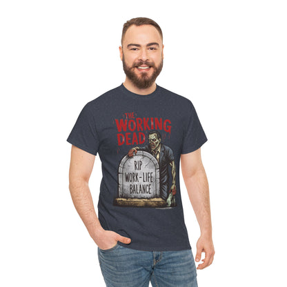The Working Dead Shirt Men, Funny Work Life Balance Zombie Tee, RIP Work Shirt, Halloween Tee
