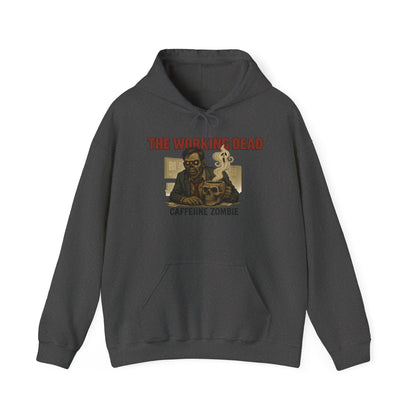 The Working Dead Men's Zombie Hoodie, Funny Office Meeting Sweatshirt, Halloween Zombie Top, Coffee Zombie Hoodie, Halloween Work Top
