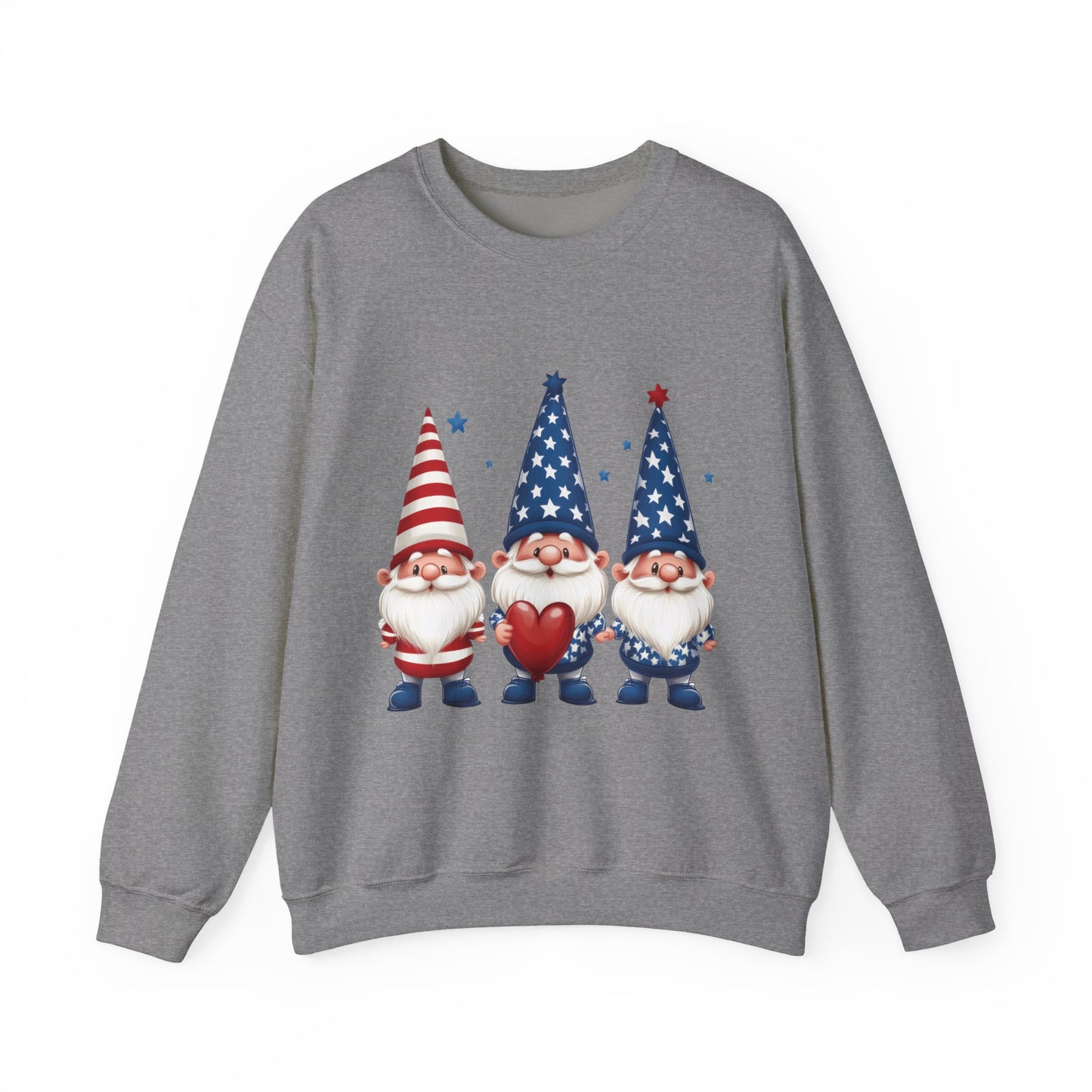 Patriotic Gnome Sweatshirt, Cozy Casual Wear for Independence Day, Gift for Gnome Lovers, 4th of July Apparel, All-Year Comfort