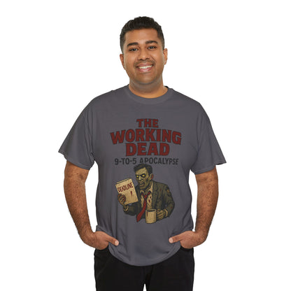The Working Dead 9-to-5 Apocalypse Men's T-Shirt, Funny Horror Office Zombie Tee, Halloween Zombie Top, Work Humor Sweatshirt