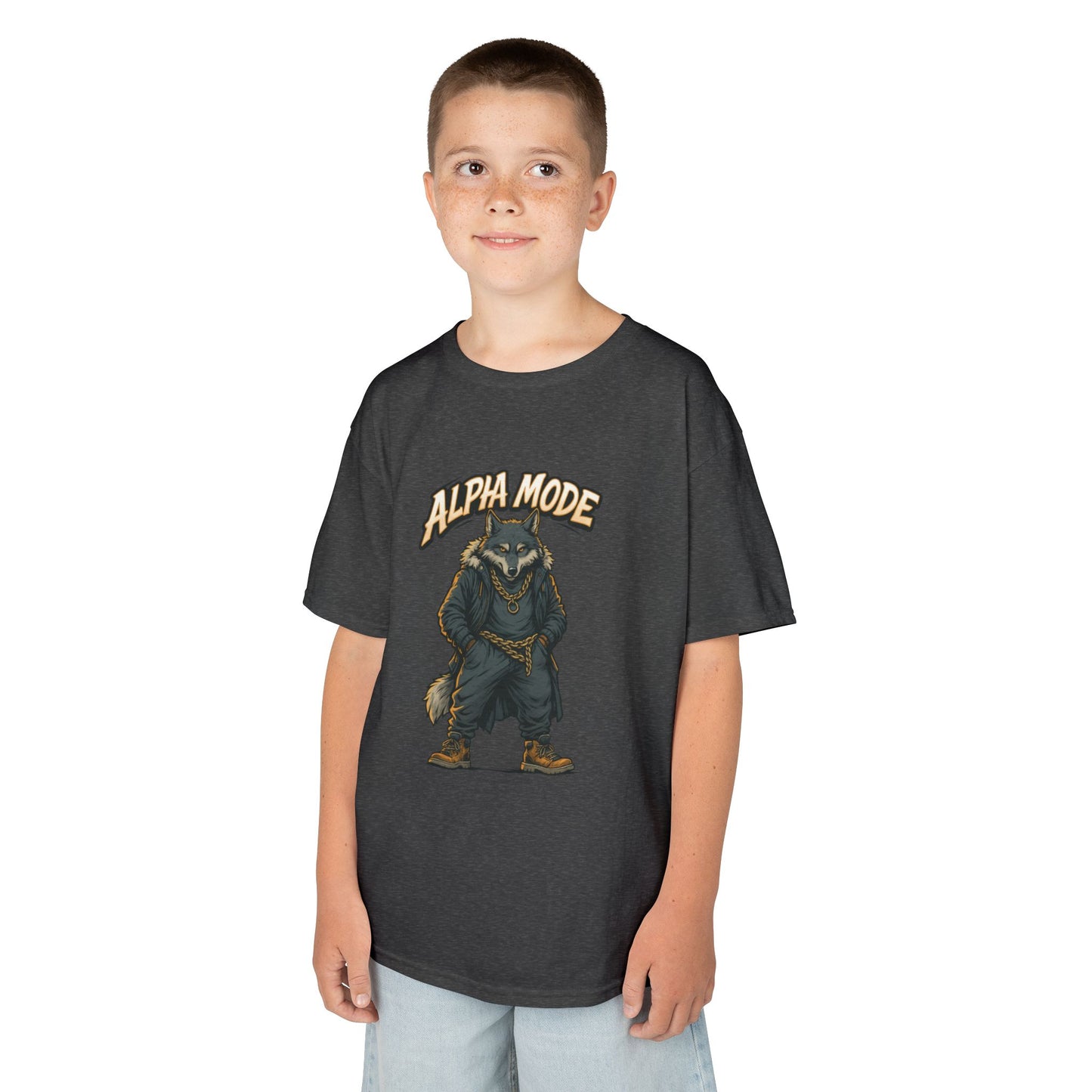 Alpha Mode Teen Wolf Shirt, Cool Youth Graphic Tee, Hip Hop Savage Wolf Tee, Graphic Kids Tee, Alpha Teen Streetwear, Wolf Gift for Teens