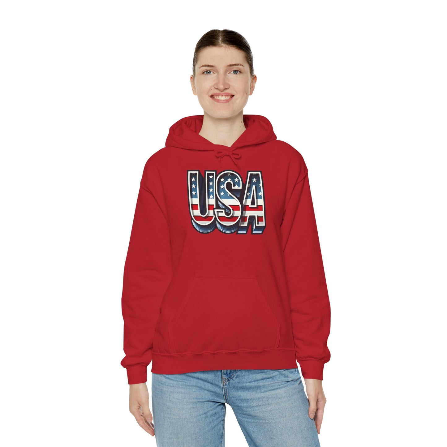 USA Flag Unisex Hoodie, Patriotic Sweatshirt, Independence Day Gift, American Pride Apparel, Casual Layering