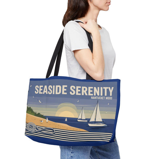 Seaside Serenity Weekender Tote Bag , Beach Bags, Travel Tote, Weekend Getaway, Stylish Carryall, Vacation Essentials