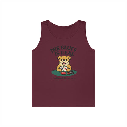 Funny Dog Poker Tank Top, The Bluff is Real Tee, Animal Lover Gift, Unisex Casino Humor Gift, Poker Night Apparel, Cute Pet Humor T-Shirt