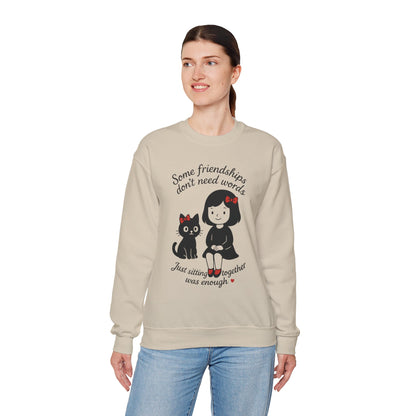 Friendship Womens Sweatshirt - Cozy Womens Crewneck with Cute Cat Design, Perfect Gift for Cat Lovers, Friendship Day, Casual Wear