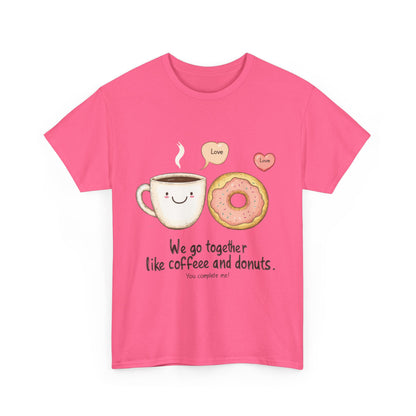 Cute Coffee and Donut Love T-Shirt, Funny Couple Quote, Kawaii Breakfast Graphic Shirt, Gift for Coffee Lovers, Gift for Valentine's Day