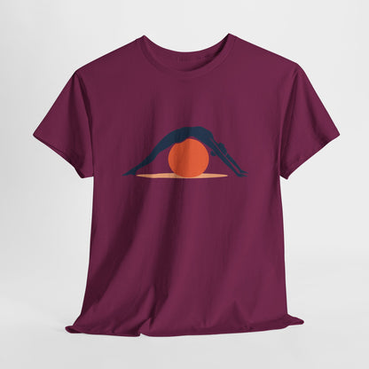 Womens Heavy Cotton Tee, Womens Pilates T-Shirt, Yoga Fitness Graphic Tee, Workout Gym Activewear Top
