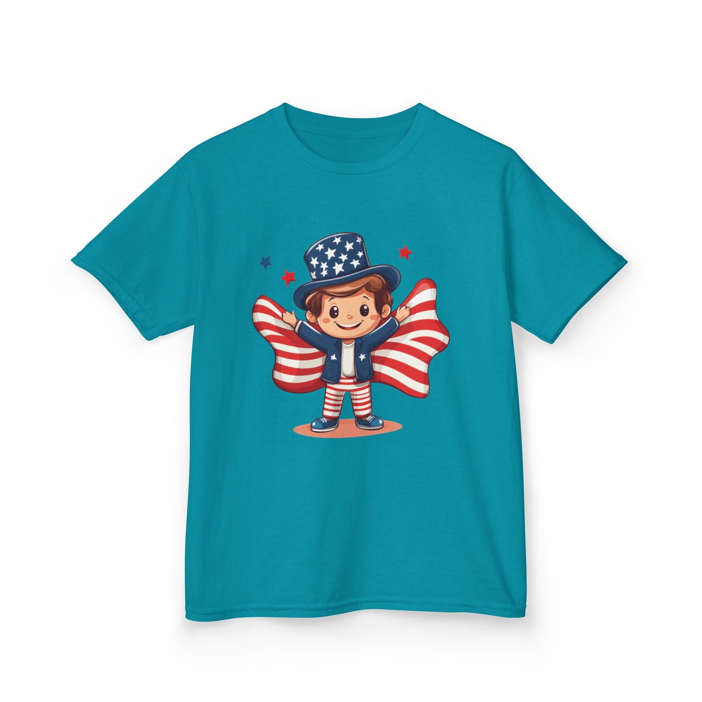 4th of July Kids T-Shirt,Kids  Unisex Patriotic Tee, American Flag Outfit for Boys and Girls, Independence Day Shirt, Cute American Shirt