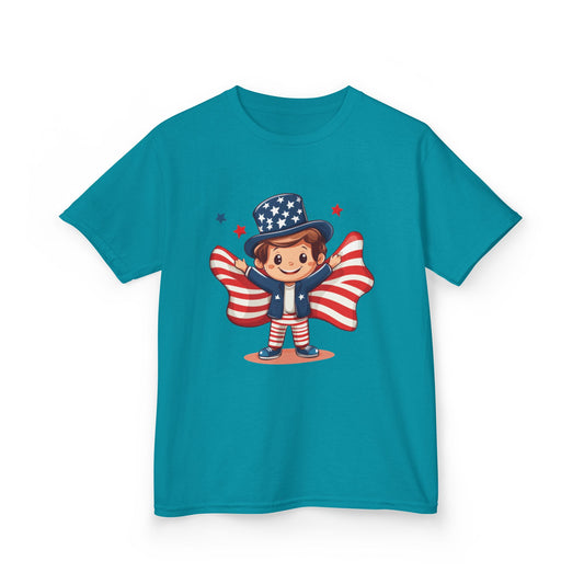 4th of July Kids T-Shirt,Kids  Unisex Patriotic Tee, American Flag Outfit for Boys and Girls, Independence Day Shirt, Cute American Shirt