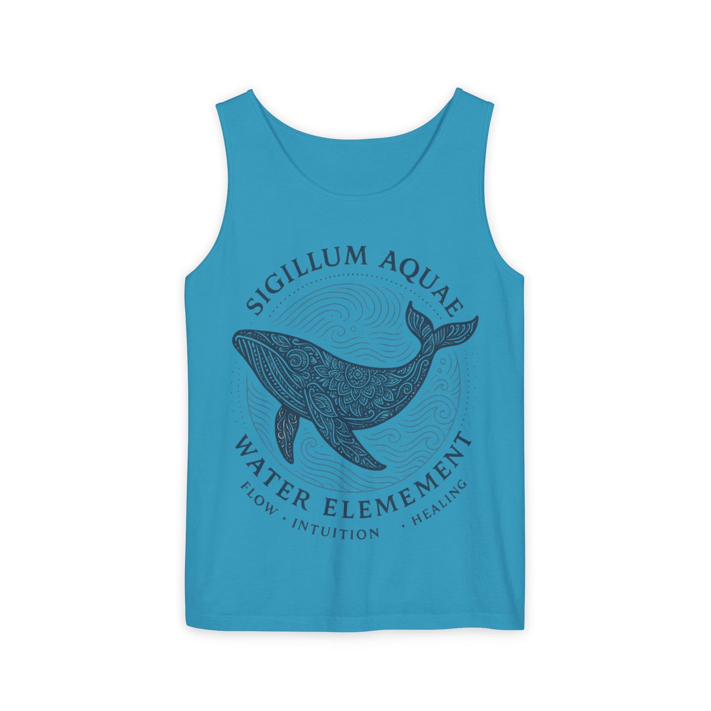 Water Element Whale Tank Top, Sigillum Aquae Symbol, Spiritual Ocean Totem Tee, Nature Energy Tee, Beachwear, Mindfulness Fashion