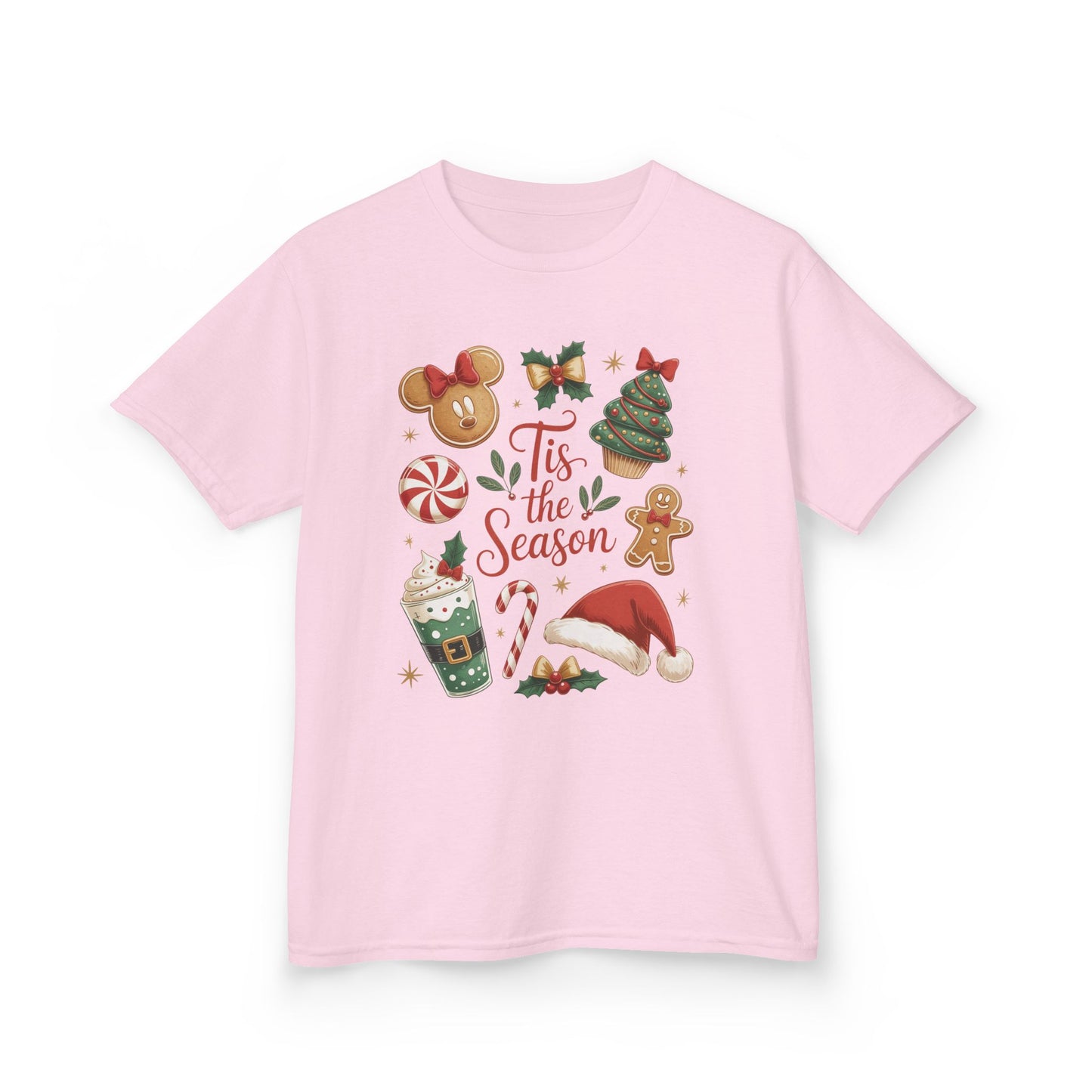 Tis the Season Christmas Shirt for Girls, Cute Holiday Cookie Tee, Kids Heavy Cotton™ Tee