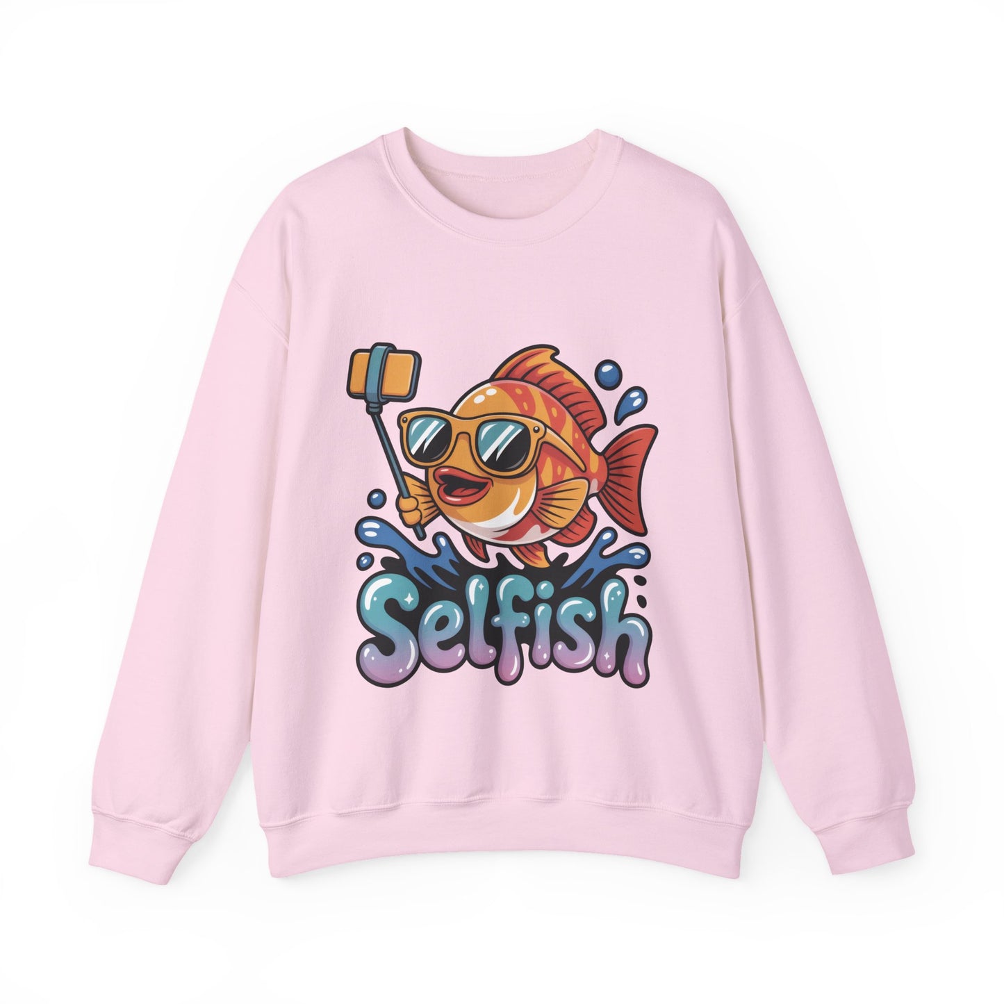 Selfish Womens Sweatshirt, Funny Selfie Pullover, Cute Ocean Pun Sweater, Playful Sea Life Gift, Fun Gift for Fish Lovers, Fishing Apparel