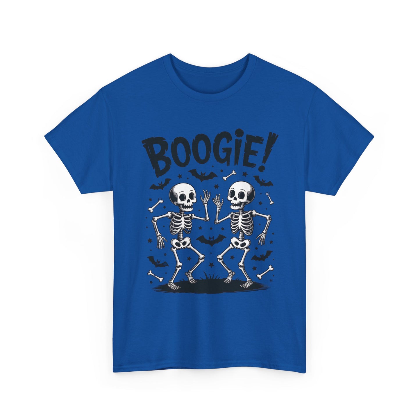 BOOGIE! Dancing Skeleton Halloween Mens's T-Shirt, Funny Spooky Graphic Tee for Men, Men'sHeavy Cotton Tee