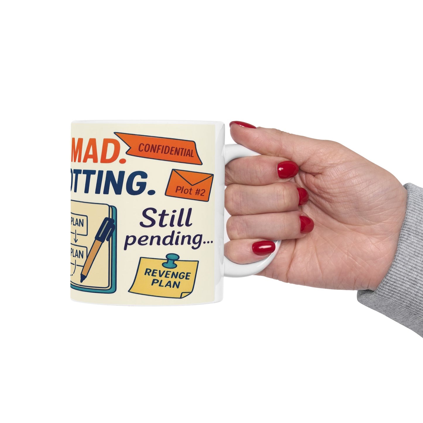 Funny Revenge Mug, Im Not Mad Just Plotting, Passive Aggressive Humor Coffee Cup, Sarcastic Office Gift, Funny Mug for Planning Lovers