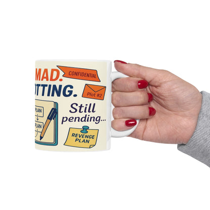 Funny Revenge Mug, Im Not Mad Just Plotting, Passive Aggressive Humor Coffee Cup, Sarcastic Office Gift, Funny Mug for Planning Lovers