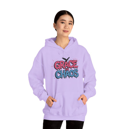 Women's Hoodie Grace in Chaos, Graffiti Dripping Street Art Urban Hoodie, Bold Graphic Pullover