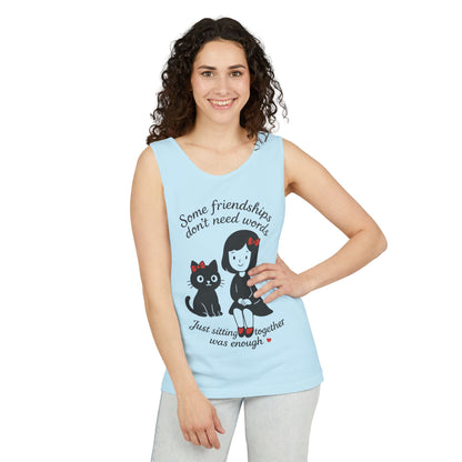 Friendship Tank Top, Cute Cat Lovers Gift, Womens Summer Apparel, Perfect for Casual Outings, Friendship Day, Cat Mom Tees