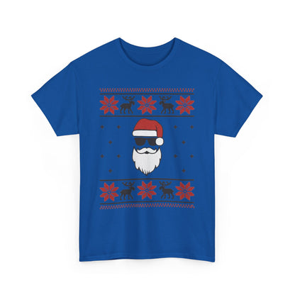 Cool Santa Men's T-Shirt, Funny Christmas Tee, Retro Knit Pattern Holiday Shirt