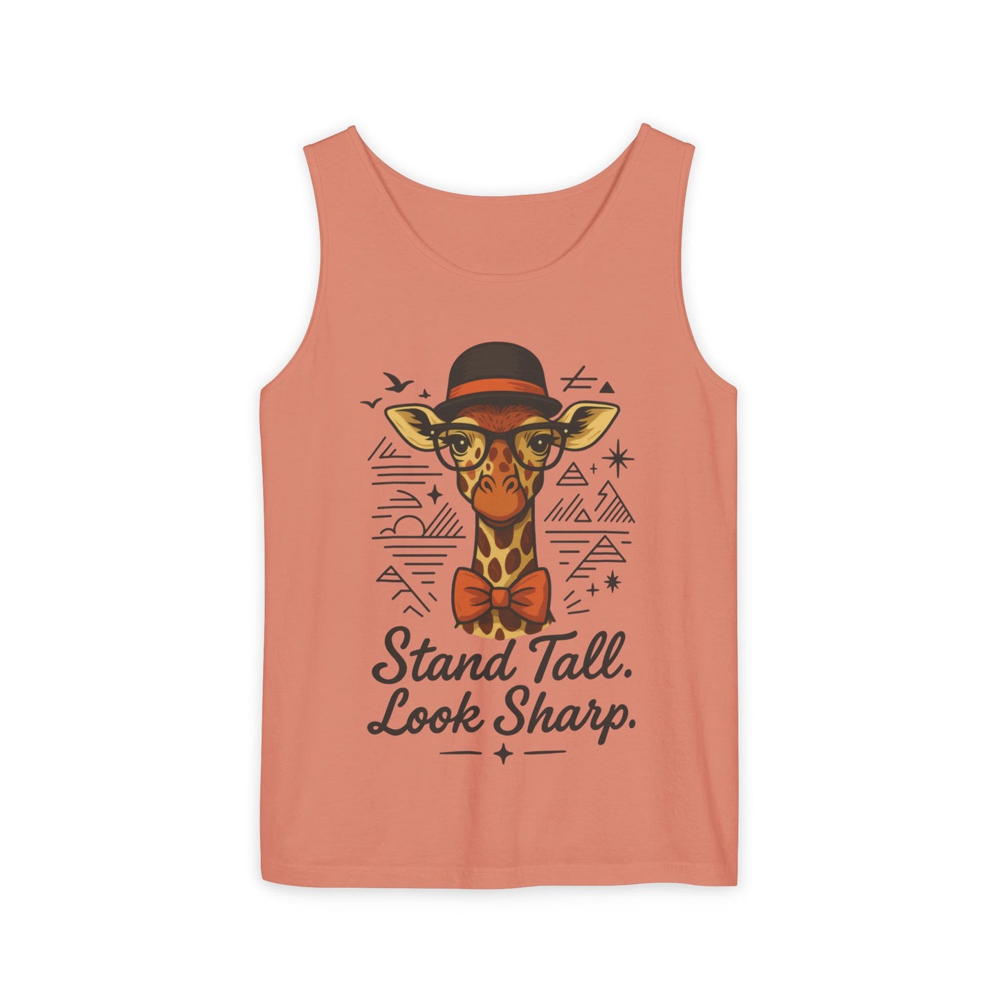 Giraffe Inspirational Tank Top, Stand Tall Look Sharp Shirt, Unisex Summer Apparel, Cute Animal Gift, Zoo Lover's Fashion