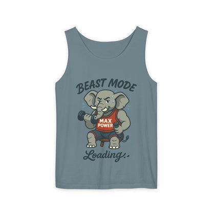 Beast Mode Elephant Gym Tank Top, Funny Workout Muscle Tank, Max Power Fitness Tank, Beast Mode Loading Mens Gym Top, Fitness Apparel