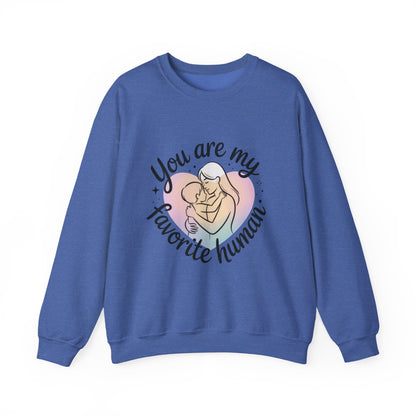 You Are My Favorite Human Mom Sweatshirt, Cute Pastel Heavy Blend Crewneck for Mothers Day, Cozy Gift for Moms, Mothers Day Gift