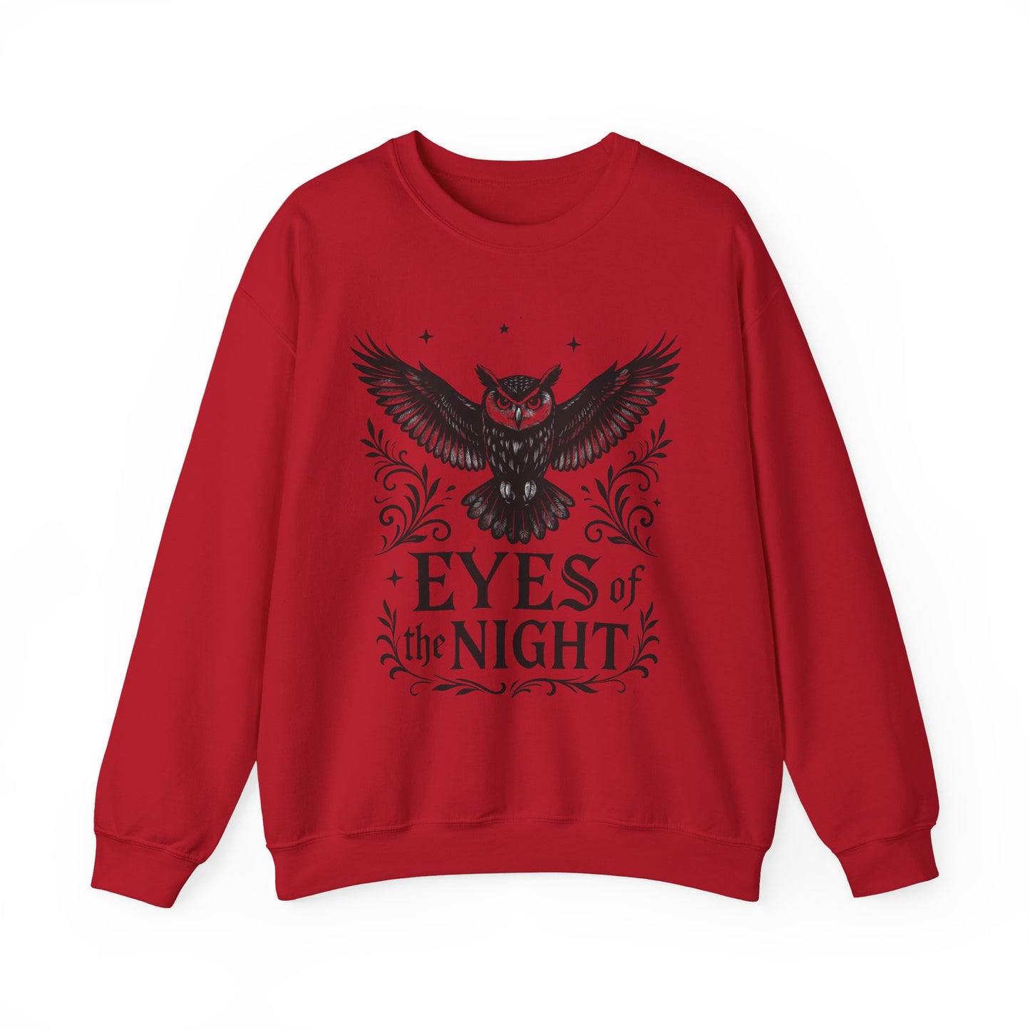 Eyes of the Night Owl Sweatshirt, Mens Dark Gothic Sweatshirt, Mysterious Owl Graphic Pullover, Forest Bird of Night Design, Halloween Gift