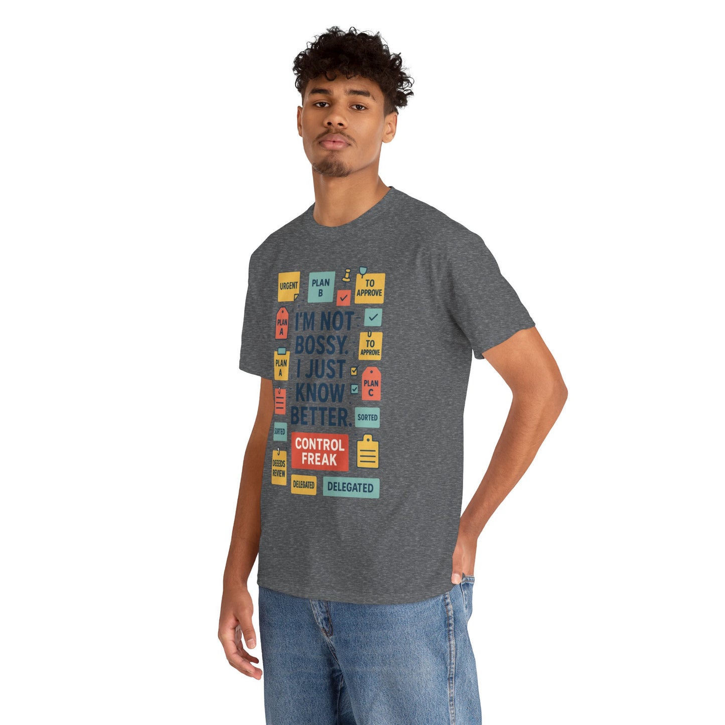 Funny Men's Control Freak T-Shirt, Perfect for Bossy Friends, Gift for Leaders, Fun Office Humor, Sarcastic Productivity Tee for Him