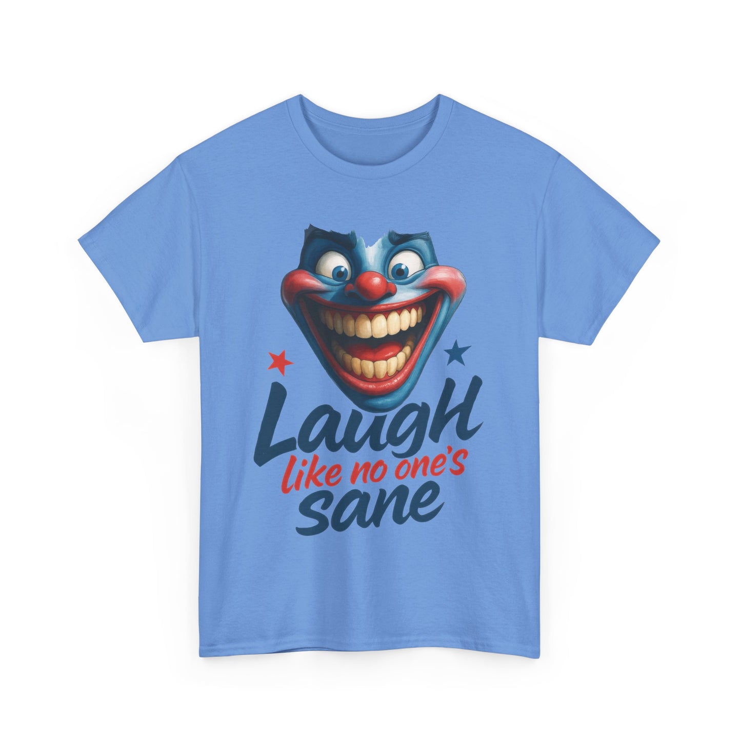 Funny Clown Face Unisex Heavy Cotton Tee, Creepy Clown Face T-Shirt, Humor T-Shirt,Clown Theme Shirt, Funny Horror Graphic Tee