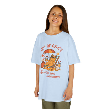Funny Cat Vacation T-Shirt for Kids, Out of Office Beach Shirt, Summer Holiday Tee, Summer Fun, Beachwear, Travel Tee, Gift for Kids