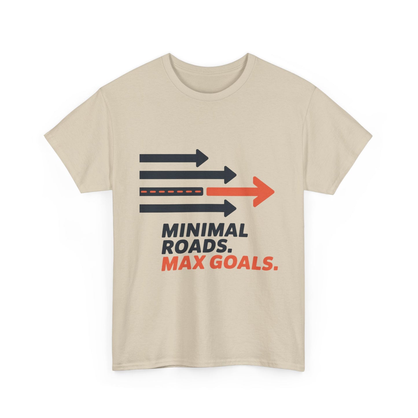 Minimal Roads Max Goals Motivational Mens T-Shirt, Urban Style Graphic Tee