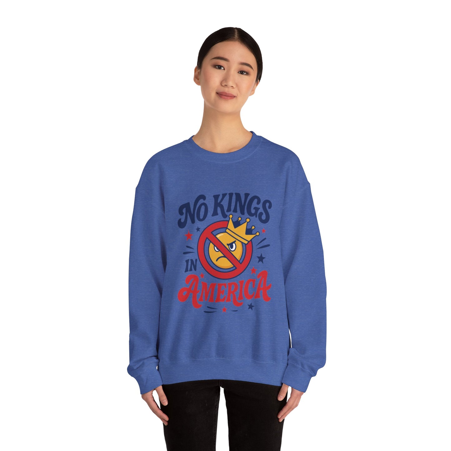 No Kings in America Sweatshirt - Funny Patriotic Anti Monarchy Pullover - USA Independence Sweater, Political Apparel, Gift for Activists