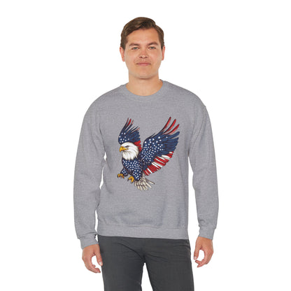 Patriotic Eagle Sweatshirt, Unisex Crewneck, USA Pride Apparel, Cozy Everyday Wear, Perfect for Independence Day, Gift for Patriots