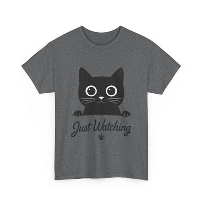 Cute Black Cat Shirt for Women - Just Watching Minimalist Kitty Tee - Funny Cat Lover Gift, Funny Pet Lover Gift, Animal Lover Tee