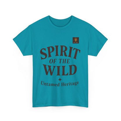 Spirit of the Wild Mens Heavy Cotton Tee, Nature Lover Gift, Outdoor Adventure Shirt, Unisex Tee, Casual Wear, Unique Graphic Apparel