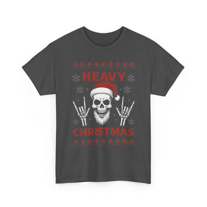Heavy Christmas Sweatshirt, Metal Santa Skull Holiday Pullover for Men
