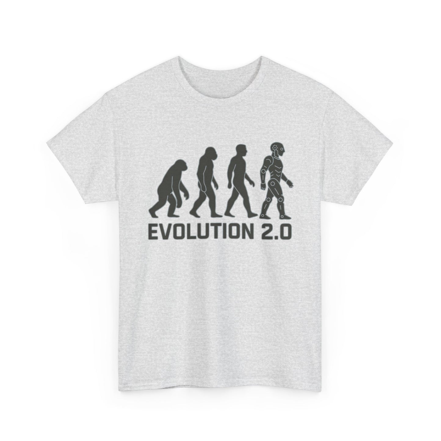 Evolution 2.0 Futuristic Robot Human Evolution T-Shirt, Cyberpunk Tech Graphic Tee for Men, Modern AI Inspired Sci-Fi Shirt