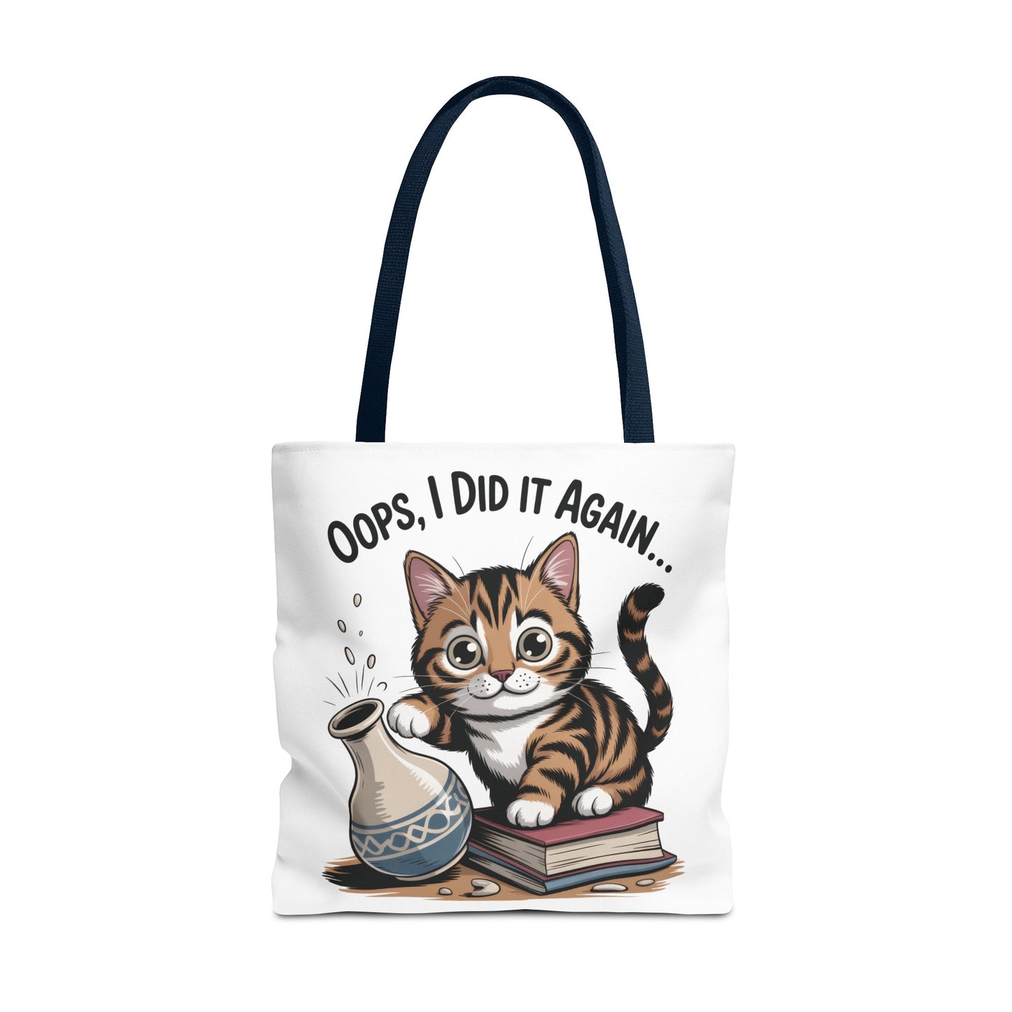 Cat-Themed Tote Bag, "Oops, I Did It Again", Perfect Gift for Cat Lovers, Pet Owners, Birthday, or Everyday Use, Large Tote Bag, beach bag