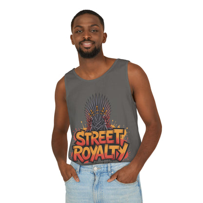 Street Royalty Men's Tank Top, Graffiti Crown Graphic Muscle Shirt, Urban Streetwear Sleeveless Skate Style