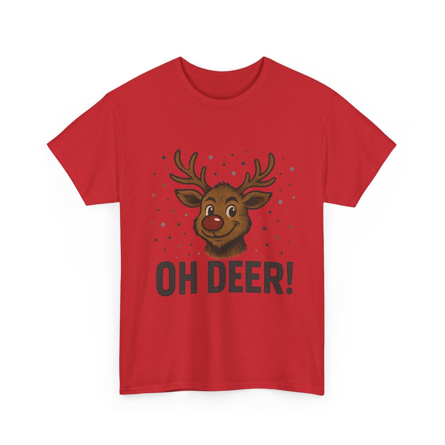 Men's Oh Deer Funny Christmas T-Shirt, Reindeer Holiday Graphic Tee