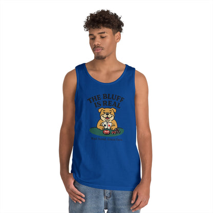 Funny Dog Poker Tank Top, The Bluff is Real Tee, Animal Lover Gift, Unisex Casino Humor Gift, Poker Night Apparel, Cute Pet Humor T-Shirt