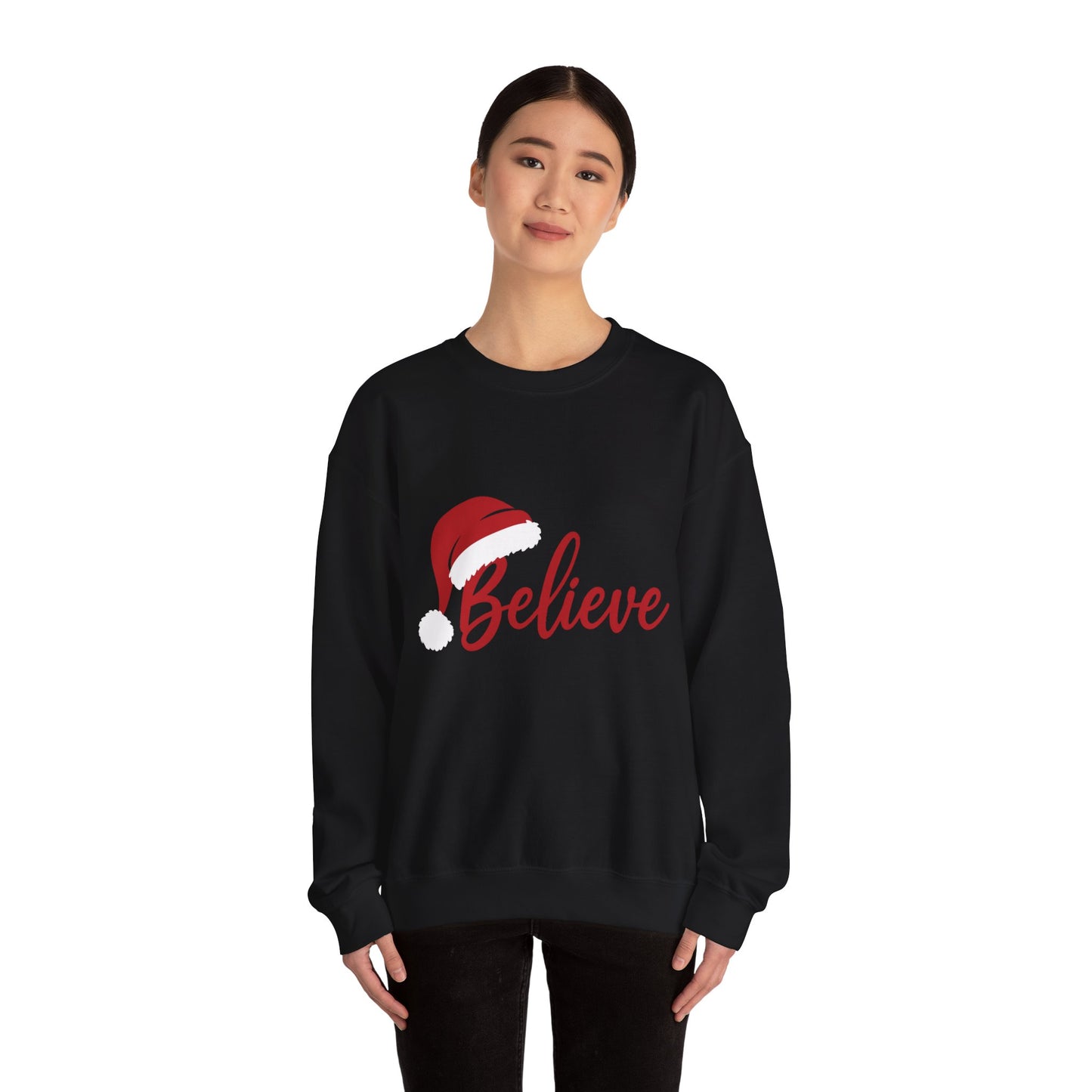 Believe Christmas Women's Sweatshirt, Minimalist Holiday Crewneck, Cozy Sweatshirt for Women