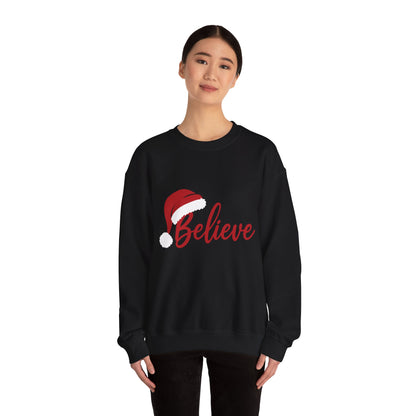 Believe Christmas Women's Sweatshirt, Minimalist Holiday Crewneck, Cozy Sweatshirt for Women