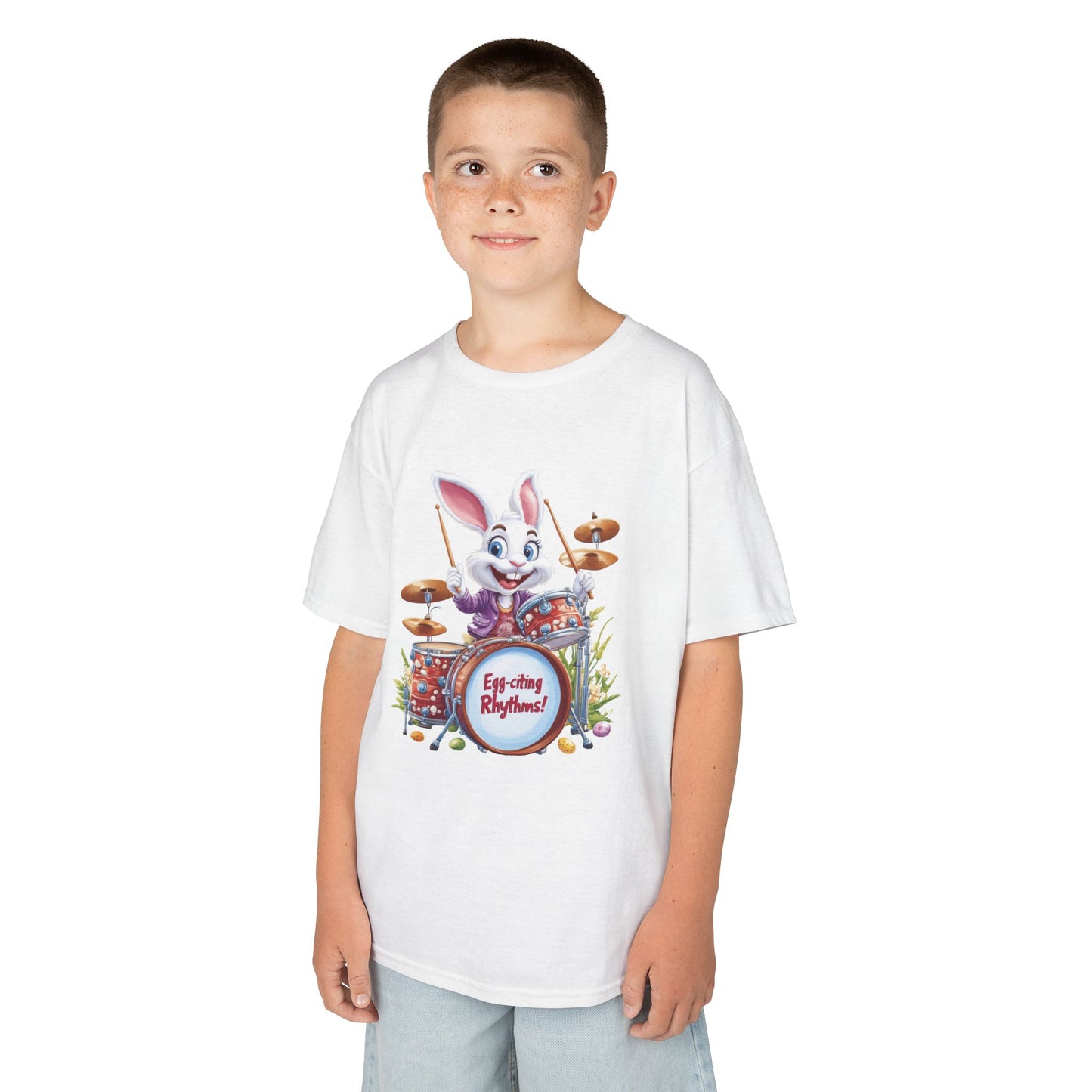 Easter Bunny Drummers Tee | Kids Cotton T-Shirt, Fun Easter Gift, Spring Celebration Shirt, Playful Kids Apparel, Drum Shirt