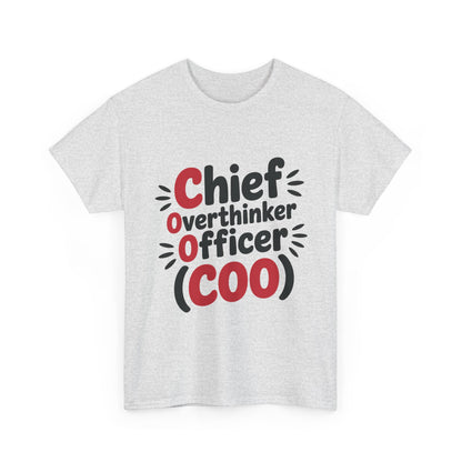 Women's COO T-Shirt, Chief Overthinker Officer Funny Graphic Tee, Sarcastic Work Shirt