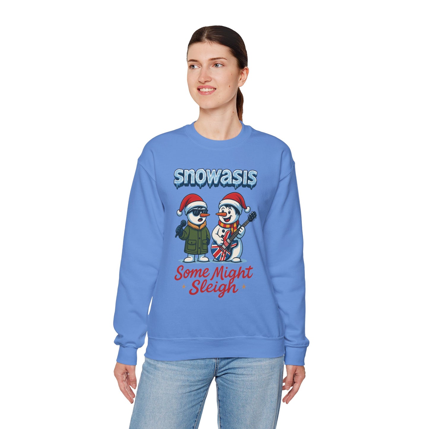Snowasis Some Might Sleigh Women's Christmas Sweatshirt, Funny Retro Holiday Jumper
