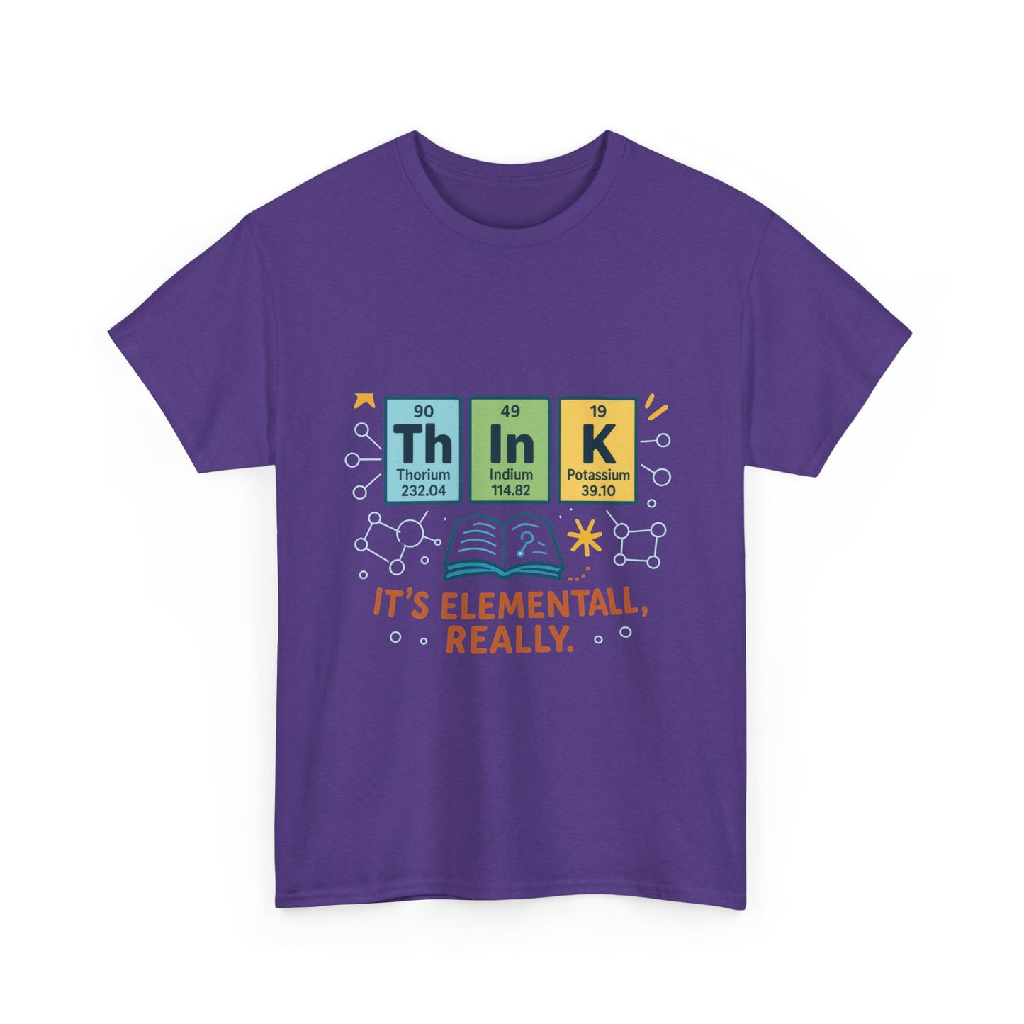 Smart Womens Science T-Shirt, THINK Periodic Table Tee, Funny Elemental Nerd Gift for Her, Graphic Tee for Science Lovers