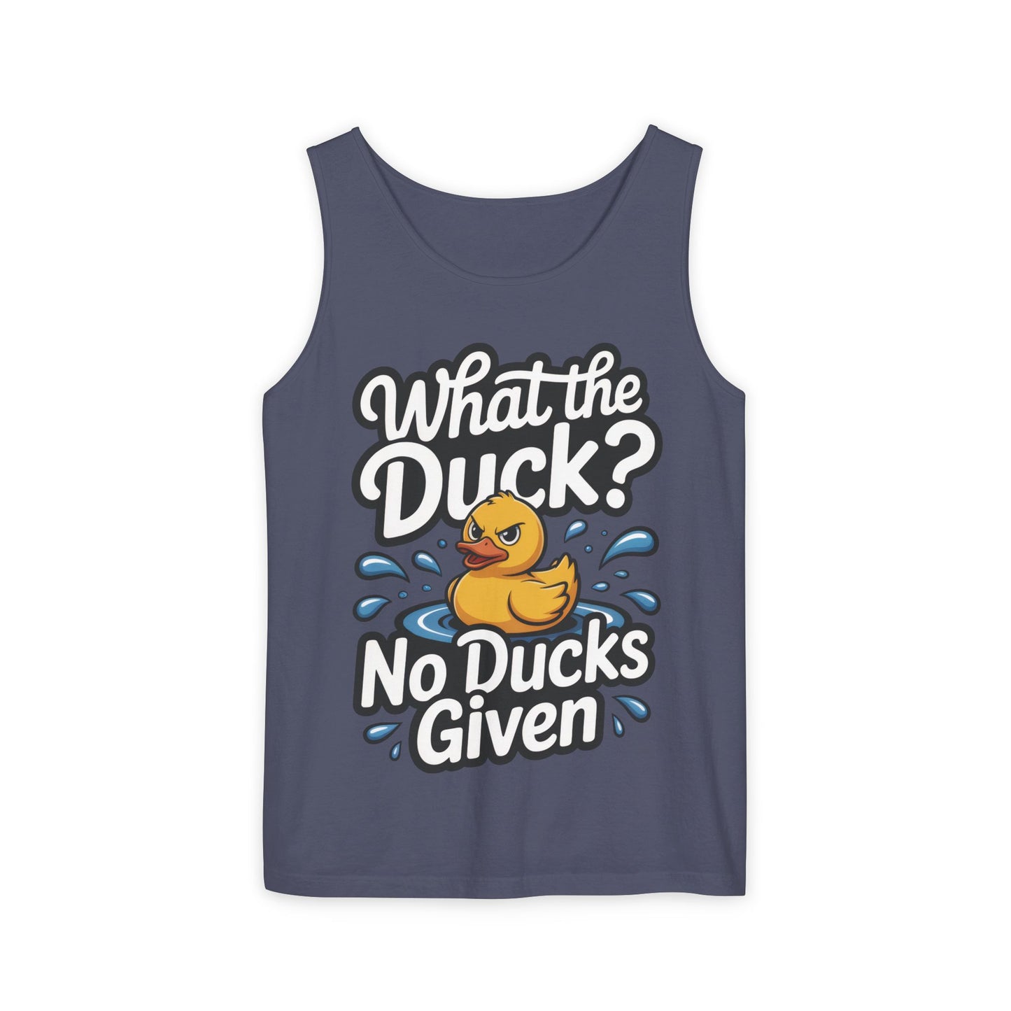 Funny Duck Tank Top for Summer - No Ducks Given Tee - What The Duck Mens T-Shirt - Sarcastic Rubber Duck Graphic, Humor Gift For Him