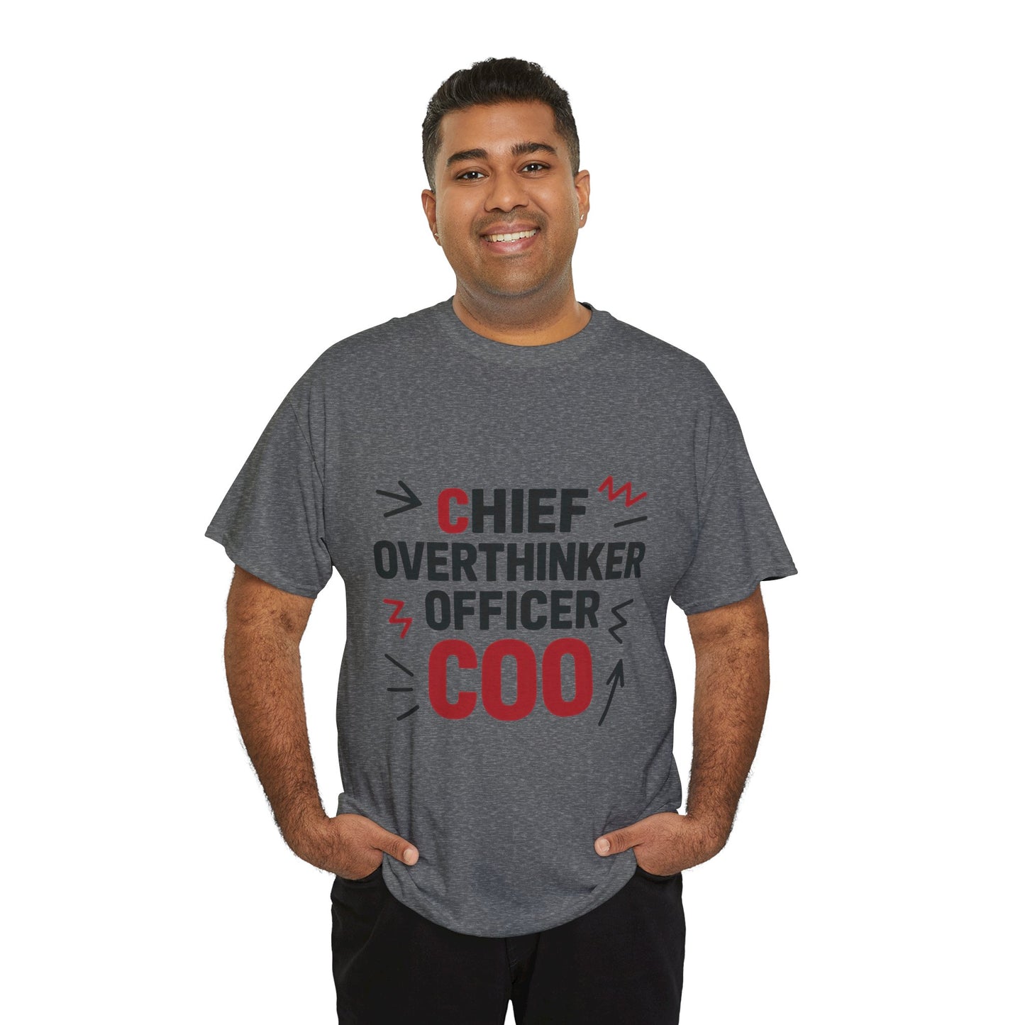 Men's COO T-Shirt, Chief Overthinker Officer Funny Graphic Tee, Office Humor Shirt for Him